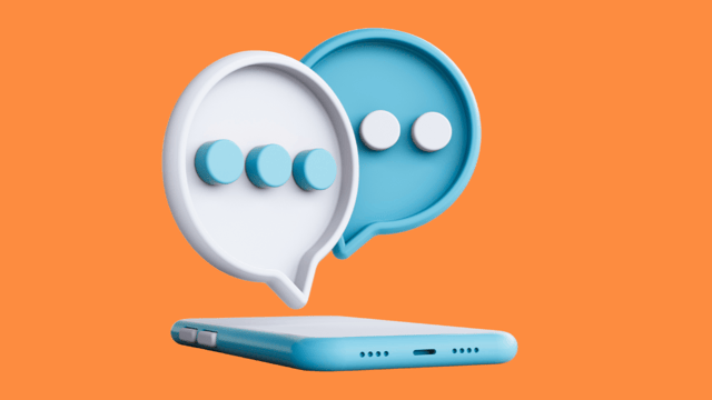 Phone on a desk showing an AI answer that recommends a local business
